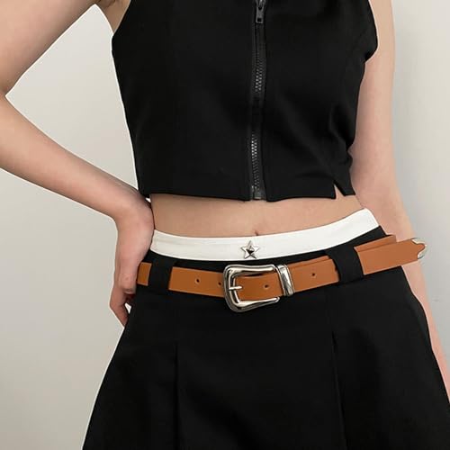 Women PU Belt Casual Metal Buckle Waist Belt Subculture Pin Buckle Waistband Jeans Pants Belt Girls Clothing Accessories4