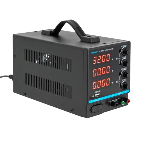 30V 10A DC Power Supply, Adjustable Switching with LED Display, Precision Variable Voltage & Current, 300W Bench Power Supply with USB Port, for Labs, Repair