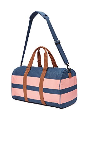 Image of Herschel Supply Co. Novel, Navy /Strawberry Ice Rugby Stripe /Tan Synthetic Leather