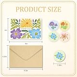 24 Pack Thank You Cards with Envelopes, Blank Floral Greeting Cards Bulk for Teachers, Coworkers, Friends, Assorted Appreciation Cards for Birthday, Graduation, Business, Wedding & More