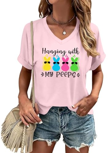 Image of Ithalt Easter Shirts for Women He is Risen Tshirt Easter Christian T-Shirt Jesus Lover Short Sleeve Tops