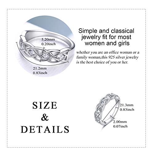 Celtic Ring Sterling Silver Simple Criss Cross Knot Ring Wedding Band Celtics Jewelry Gifts For Women Her Girlfriend Wife (Silver, 7) #TOP2