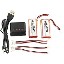 sea jump 2PCS 450mAh Battery and 1to2 Charger for UDI U818A U845 U919 U919A U945A RC Quadcopter Drone Spare Parts 2 Batteries + Charger