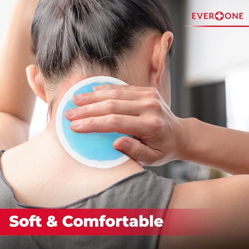 Image of EverOne Round Reusable Gel Ice Pack with Cloth Backing for Hot & Cold Therapeutic Use, First Aid, Injuries, Breastfeeding, 10 Count (Pack of 2)
