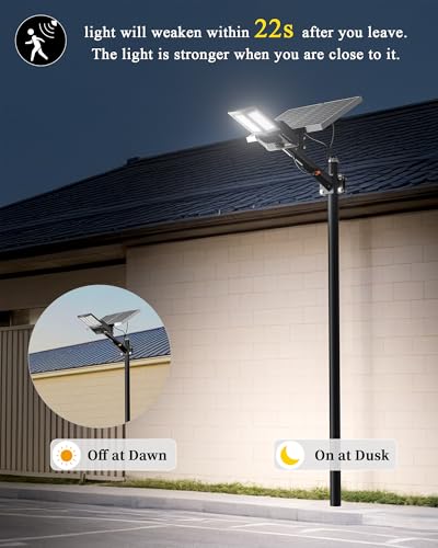 Image of Ofuray Solar Street Lights Outdoor,OL-11000 Commercial Parking Lot Light | Solar Flood Light, LED Area Light with Motion Sensor,Dusk to Dawn,Remote Control for Security Lighting in Streets,Court,Barns