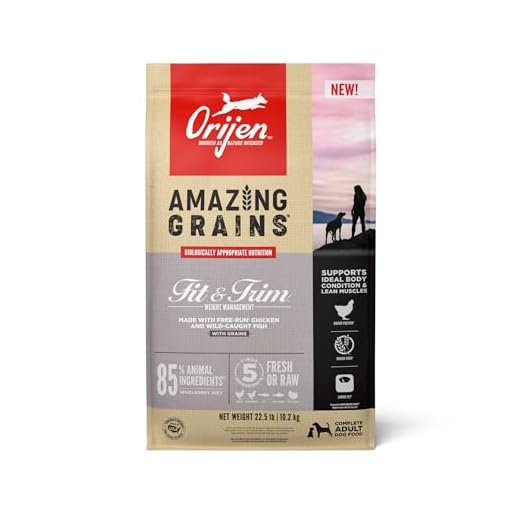 ORIJEN Amazing Grains High Protein Dry Dog Food Fit & Trim Recipe 22.5lb Bag