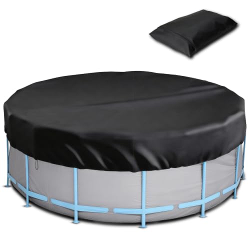 AOOWU Round Pool Cover 12 Ft Swimming Pool Cover for Round Pools Round Hot Tub Cover Solar Covers for Above Ground Pools Pool Cover Protector with Drawstring Design Waterproof Dustproof