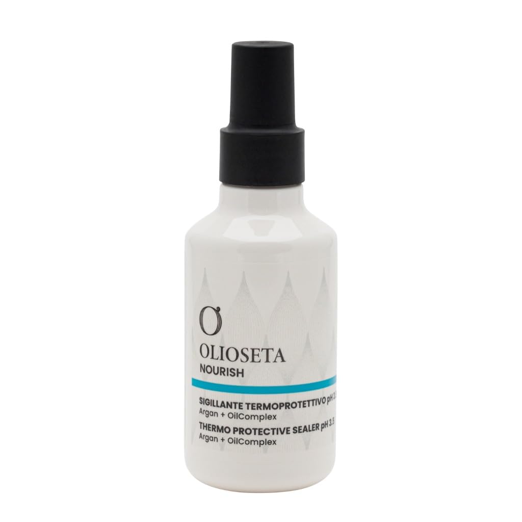 Olioseta Nourish Thermo Protective Sealer for Hair pH 3.5, Heat Protection with Certified Organic Argan Oil Hair Styling Treatment - 150ml