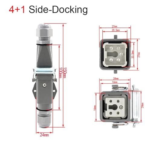 Conector resistente multi-núcleo rectangular de 10A para conexiones seguras 2