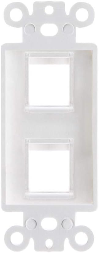 2-Port Wall Plate Decorator Keystone Insert, 2 Port, 50 Pack, White