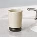 InterDesign York Ceramic Tumbler Cup for Bathroom Vanity Countertops - Vanilla/Bronze