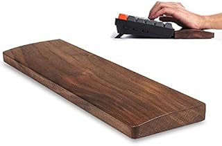 MageGee Keyboard Wooden Wrist Rest, Black Walnut Solid Wood Non-Slip Ergonomic Palm Rest for Compact 60% Keyboard, Durable and Easy to Clean