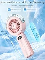 Handventilator Akku Aufladbar mit Wasserkühlung - 6000mAh Ventilator Klein – Ansicht 5