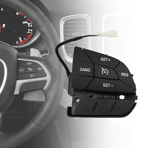 Steering Wheel Cruise Control Switch Button Compatible with 2014-2019 Dodge Durango Grand Cherokee Replace 68245338AA