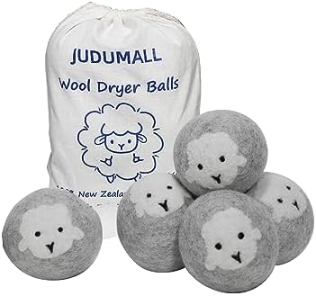 OrgaWise Wool Dryer Balls 6 Pack,100% Organic New Zealand Wool Reusable