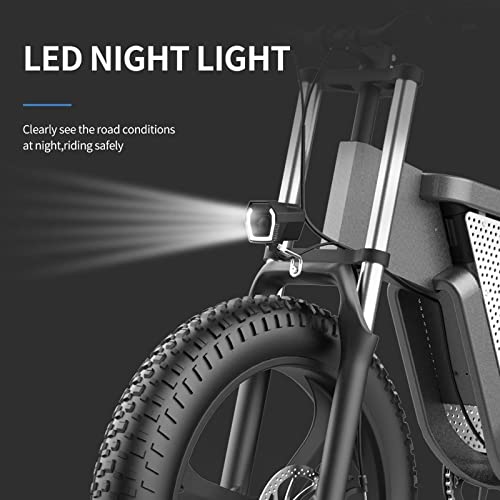 Hesndddzxc Electric Bicycle Electric Bike 20 Inch Thick Tires Mountain Electric Bicycle Super Level Snow Ebike For Aldults Fat Tire #TOP4