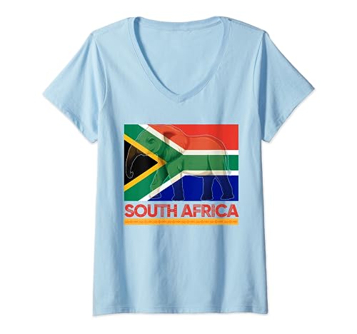 Elefante Sud Africa Outfit Ideas Bambini & Bandiera del Sud Africa Maglietta con Collo a V