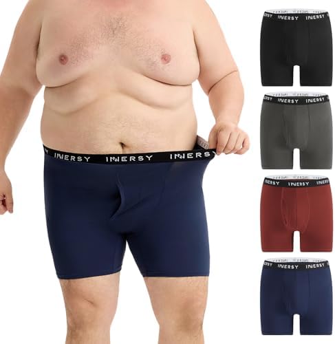 INNERSY Men's Big and Tall Boxer Briefs Breathable & Moisture-Wic...