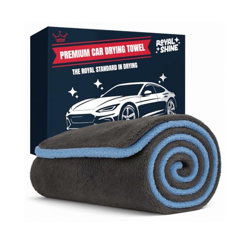 ROYAL SHINE Car Drying Towel | Extra-Large, Ultra Soft & Super Absorbent Double Sided Towel for Drying Cars, Trucks & SUVs - 35" x 24", 1300 GSM | Won’t Leave Streaks, Spots or Scratches