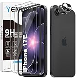 Yenwen für Panzerglas für iPhone 17e 5G Schutzfolie, 2 Stück Displayschutz mit 2 Stück Kameraschutz für iPhone 17 e, 9H Härte Schutzglas Handy Folie HD Klar Panzer Schutz Glas mit Rahmen