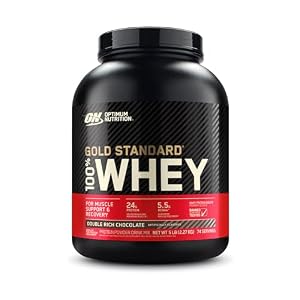 Optimum Nutrition Gold Standard 100% Whey Protein Powder, Double Rich Chocolate, 5 Pound (Packaging May Vary)