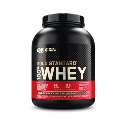 Optimum Nutrition (ON) Gold Standard 100% Whey Protein Powder - 5 lbs, 2.27 kg (Double Rich Chocolate)