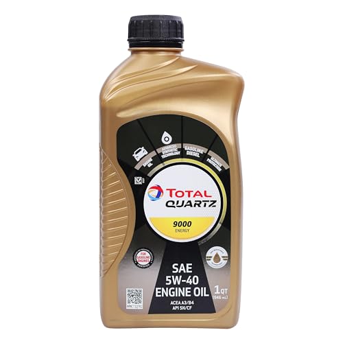 TotalEnergies Quartz 9000 Energy 5W-40 Motor Oil - Low Phosphorus Motor Oil for Gasoline and Diesel Engines - Long Term Protection Advanced Synthetic Motor Oils - Case Pack 12 x 1 Liters