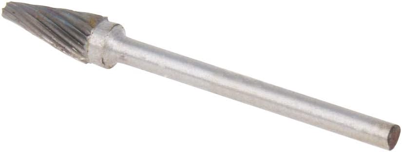 Auniwaig Tungsten Carbide Rotary Burr 3mm / 1/8" Shank, 6mm Head Size Single Cut Taper Carving Burr Bits, for Woodworking, Drilling, Metal Carving, Engraving, Polishing
