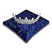 Resonant Energies 8.5 Inch Square Dark Blue Crushed Velvet Tiara & Crown Display Pillow Stand, TPV38X