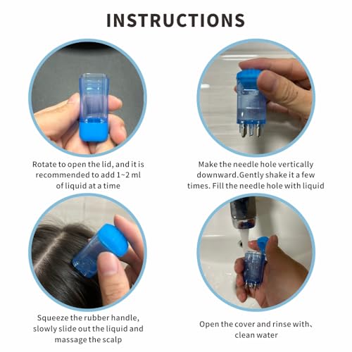 Aplicador de minoxidil de óleo de cabelo, 2 pincéis aplicadores de óleo de couro cabeludo, massagead
