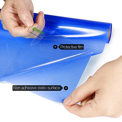 Hidbea Frosted Window Privacy Film - Non Adhesive Static Cling Glass Stickers Sun Uv Blocking Heat Control Door Covering Decals For Home Office(17.5 X 78.7 Inch, Frosted Blue) #TOP6