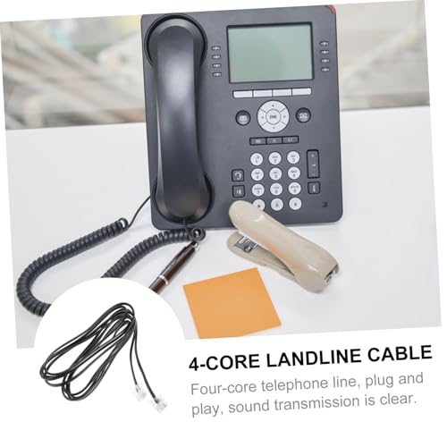 Cable telefónico plano transparente de 2 metros resistente al desgaste con 4 núcleos 5