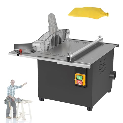 Mini sierra de mesa, sierra de banco portátil de 1600 W para carpintería, 5000 rpm, ángulo ajustable de 0 a 45°, profundidad de corte de 55 mm, ideal para trabajos de bricolaje