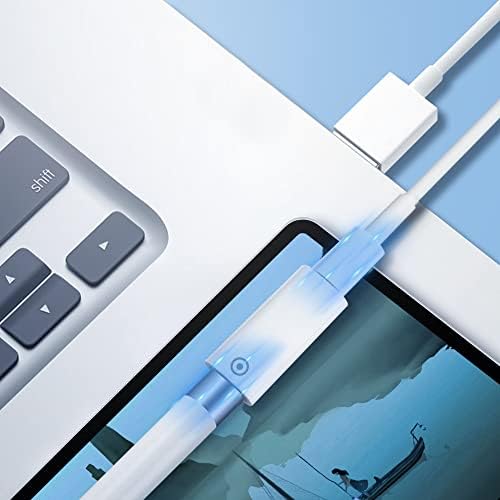 Duttek Lighting to USB C Adapter,(2 Pack, White) female Lightning to USB C adapter for apple pencil 1st generation charger,Compatible with i-OS Devices for USB C Cable