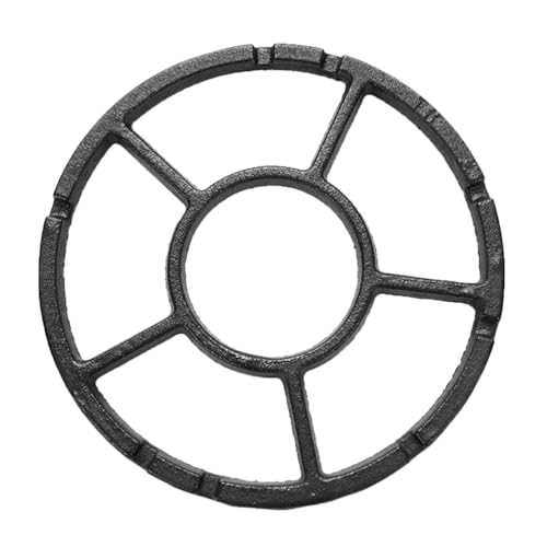 Luxshiny Cast Iron Wok Support Ring, Non-Slip Gas Stove Trivet, Universal Pan Stabiliser for Kitchen, Black (17.8x17.8x0.7cm)
