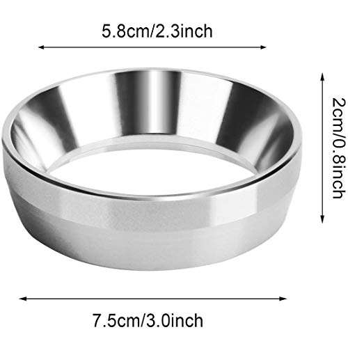 Espresso Dosing Funnel, Stainless Steel Coffee Dosing Ring Compatible with 58mm Breville Portafilter espresso coffee Machine Accessories (58mm) - Thumbnail 2