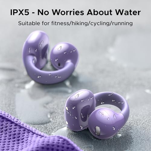 UGREEN HiTune S3 Open Ear Earbuds, Bluetooth 5.4, Clip on Earbuds, Purple