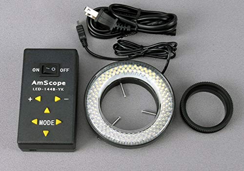 AmScope LED-144A 144-LED Lighting-Direction-Adjustable Microscope Ring Light with Adapter for Stereo Microscopes - Thumbnail 2