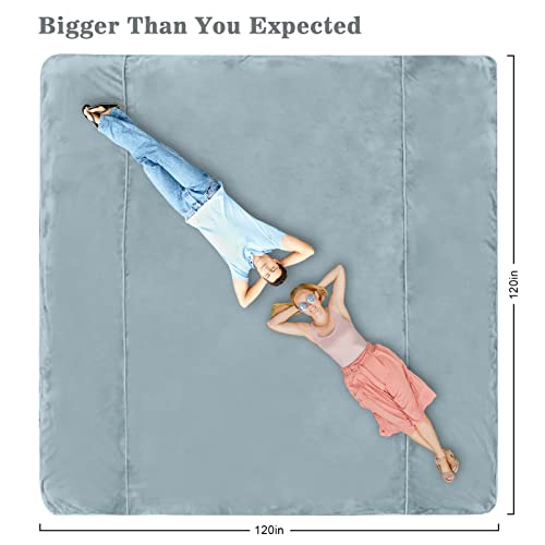 Enimib Oversized King Blanket 120 X 120 Inches, Extra Large Soft Warm Lightweight Flannel Fleece Thick Throw Blanket 10'X 10', Plush Microfiber Fluffy Big Blanket For Couch/Bed/Sofa Camping Grey #TOP5