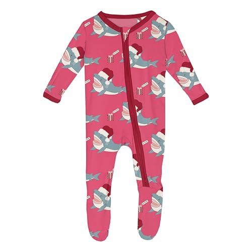 Tuta Pigiama Bambù KicKee Pants 3T Fenicottero Rosa Cerniera - Foto 4