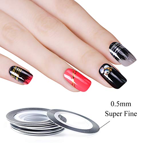 Jiahao 2Pcs Gold/Silver Rolls Striping Tape Line Nail Art Tips Decoration Sticker #TOP1