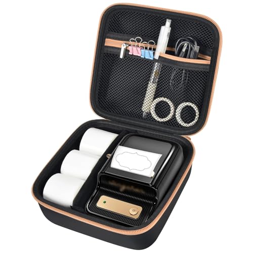 ALKOO Case Compatible with NIIMBOT B21 / B1 Label Maker Wireless Thermal Label Printer, Holder for Inkless Label Maker & Labeling Tapes Refills, with Mesh Pocket for Cable Accessories (Black) by ALKOO - Used condition - US$12.81