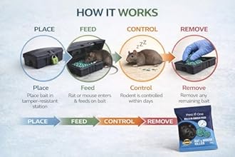 SISI UK Rat & Mouse Poison Blue Grain - Kills in Single Feed Stongest Maximum Strength Rodent Killer for all weather 150g (3 x 50g)