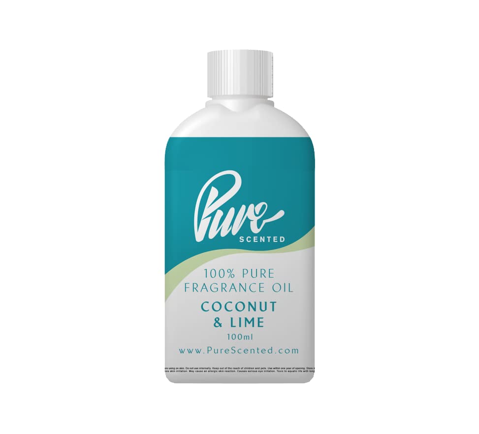 Coconut & Lime Fragrance Oil - 100ml Suitable for Candles, Wax Melts, Cosmetics, Diffusers, Soap