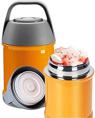 ZOUTACHENG Lunch Box Stainless Steel Vacuum Insulated Soup Container Leakproof Lunch Bottle Food Jar Lunch Box Food Storage for School Picnic Office Enjoy a Hot Lunch on The go (Orange 560ml)