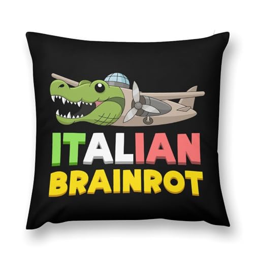 ボンバルディーノ クロコディロ イタリアンブレインロット クッションカバー 装飾枕カバー 子供用 45×45cm 座布団カバー おしゃれ ソファ背当て 抱き枕 お昼寝枕 隠しジッパー 寝室用 アニメ 萌えグッズ 誕生日 プレゼント