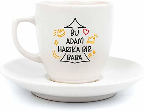 PALTO TASARIM Bu Adam Harika Bir Baba! Krem T rk Kahvesi Fincan  - Hediye Seramik T rk Kahvesi Fincan