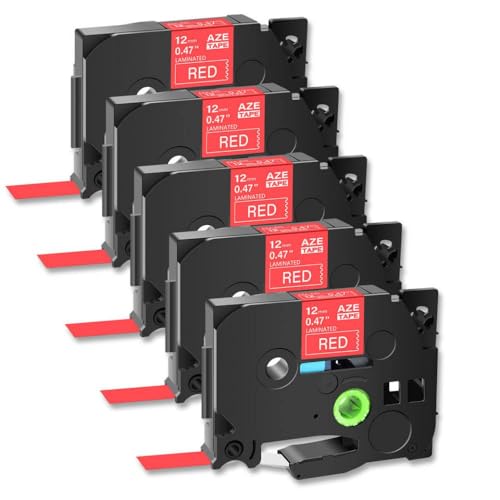 PTD410 PTD610 PTD460BT PT100�p�̐Ԃ�TZE435�e�[�v��[12mm�̃v�����^�[��5�p�b�N���x���e�[�v