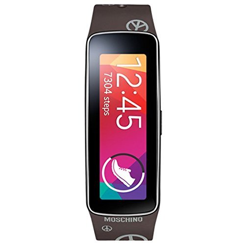 Samsung Galaxy Gear Fit Black Silver Limited Edition by Moschino (Gray and Features Silver Peace Signs) - Retail Packing