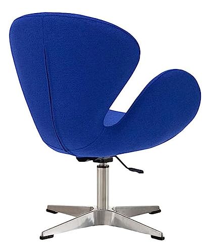 Image of Faux Leather - Modern Swivel Lounge Chair With Hydraulic Lift For Home Office Hotel Cafe (Blue)